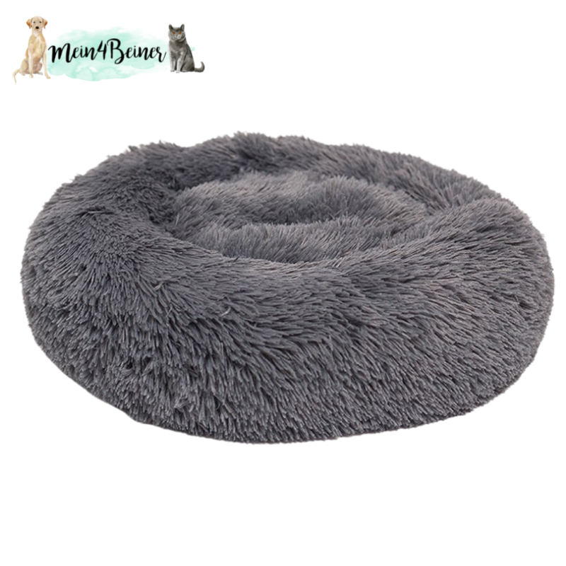 Plüsch Haustierbett Höhlenform – Kuschelig Warm, Rutschfest, Für Hunde & Katzen, Größe S (40 Cm)